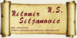 Milomir Siljanović vizit kartica